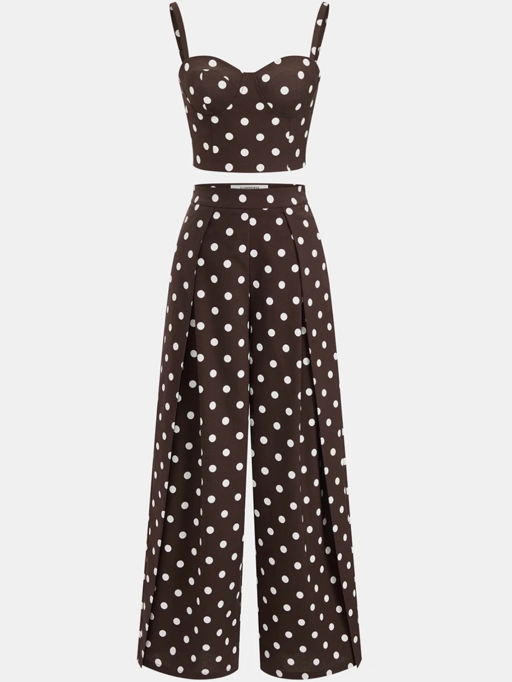 NWT Commense Brown Polka Dot Set - Picture 3 of 9